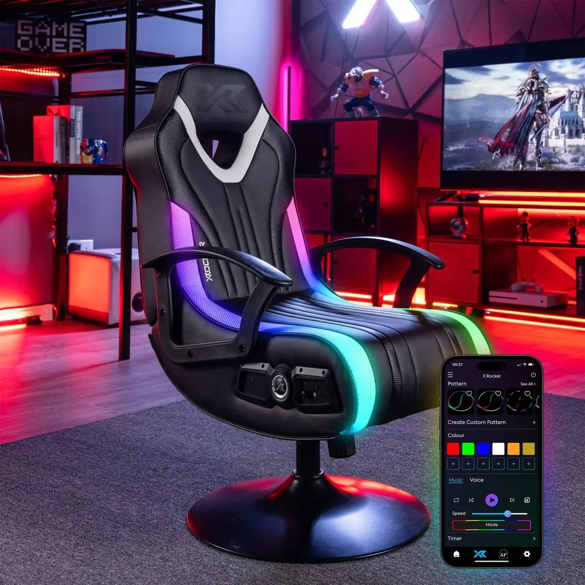 Fury 2.1 Audio Led Console Gaming Chair For Juniors - Black 1