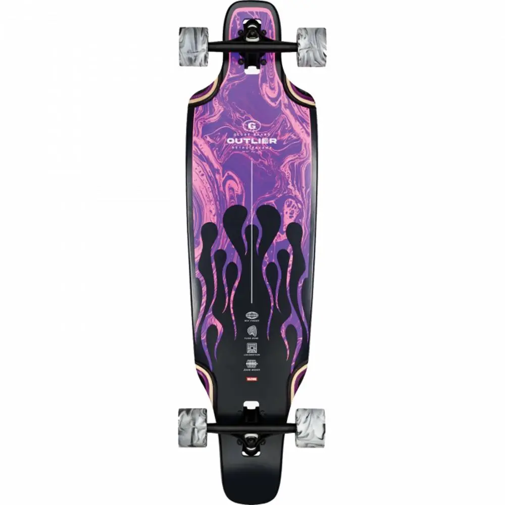 Globe Outlier Purple Flames 36" Drop Through Longboard 1