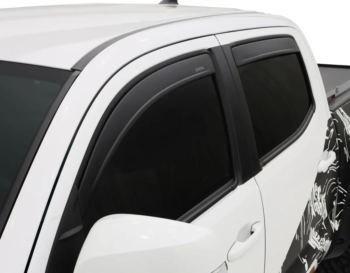 Low Profile Ventvisor Deflector; Matte Black; Outside Mount; 4 Pc. 1