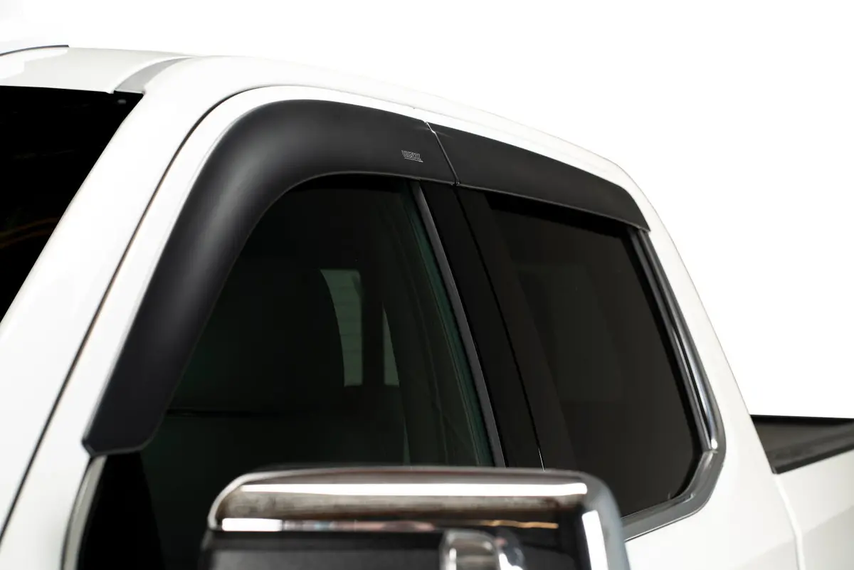 Low Profile Ventvisor Deflector; Matte Black; In-Channel Mount; 4 Pc. 1