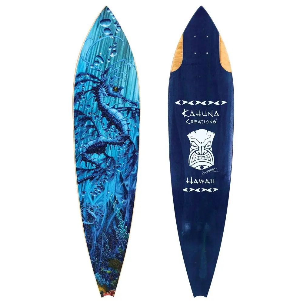 Kahuna Haka Sea Dragon Blue 47" Pintail Longboard Deck 1