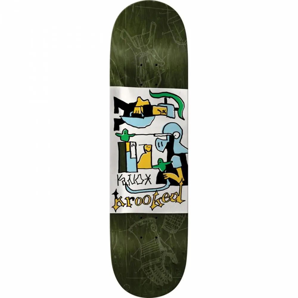 Krooked Knox Grenadier 8.28" Green Skateboard Deck 1