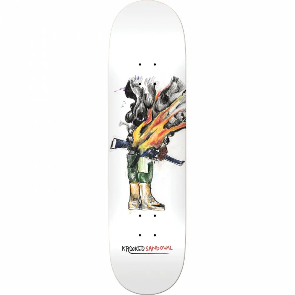 Krooked Sandoval At Ease 8.5" White Skateboard Deck 1