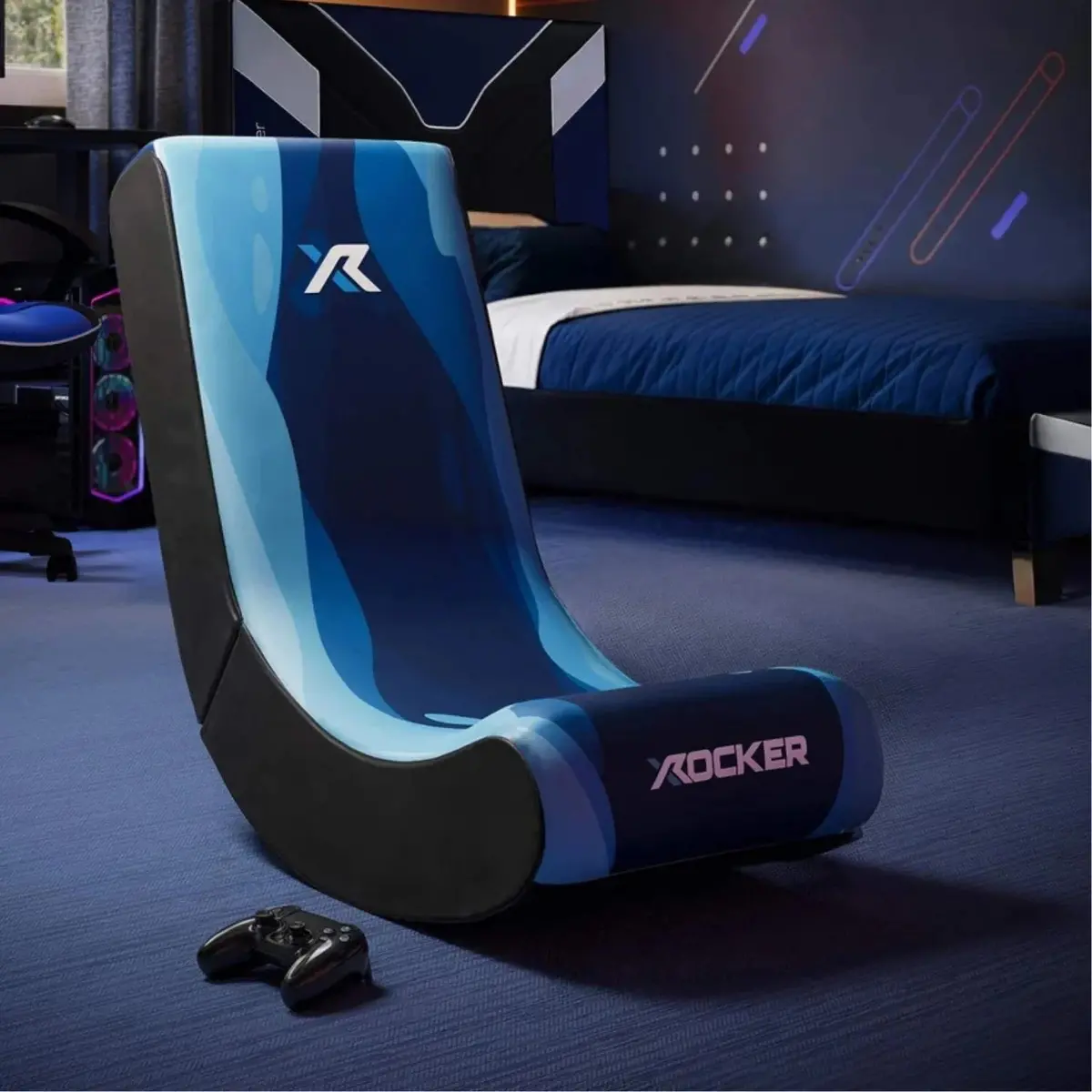 Video Rocker Gaming Chair For Kids - Lava Blue 1