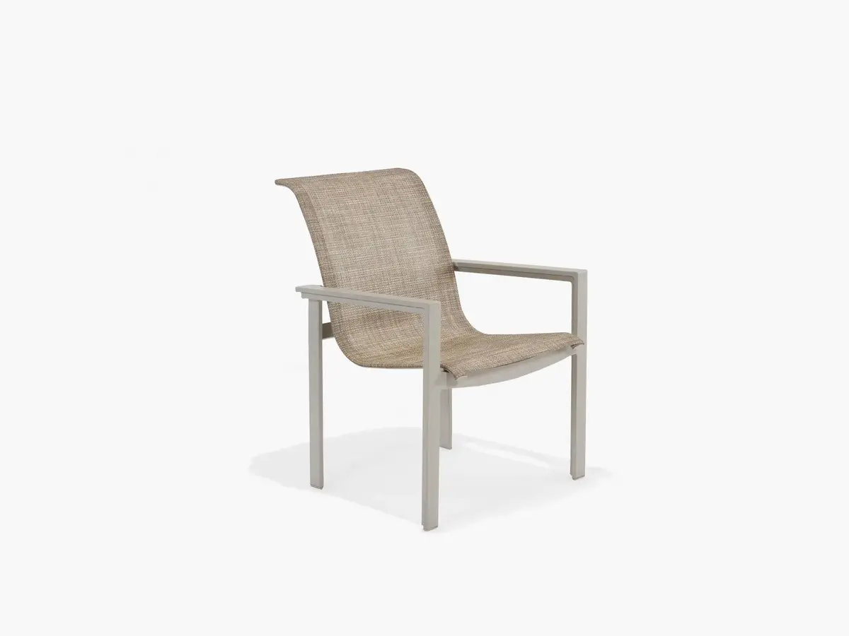 Meza Nesting Dining Chair Sling Seat With Arms 1