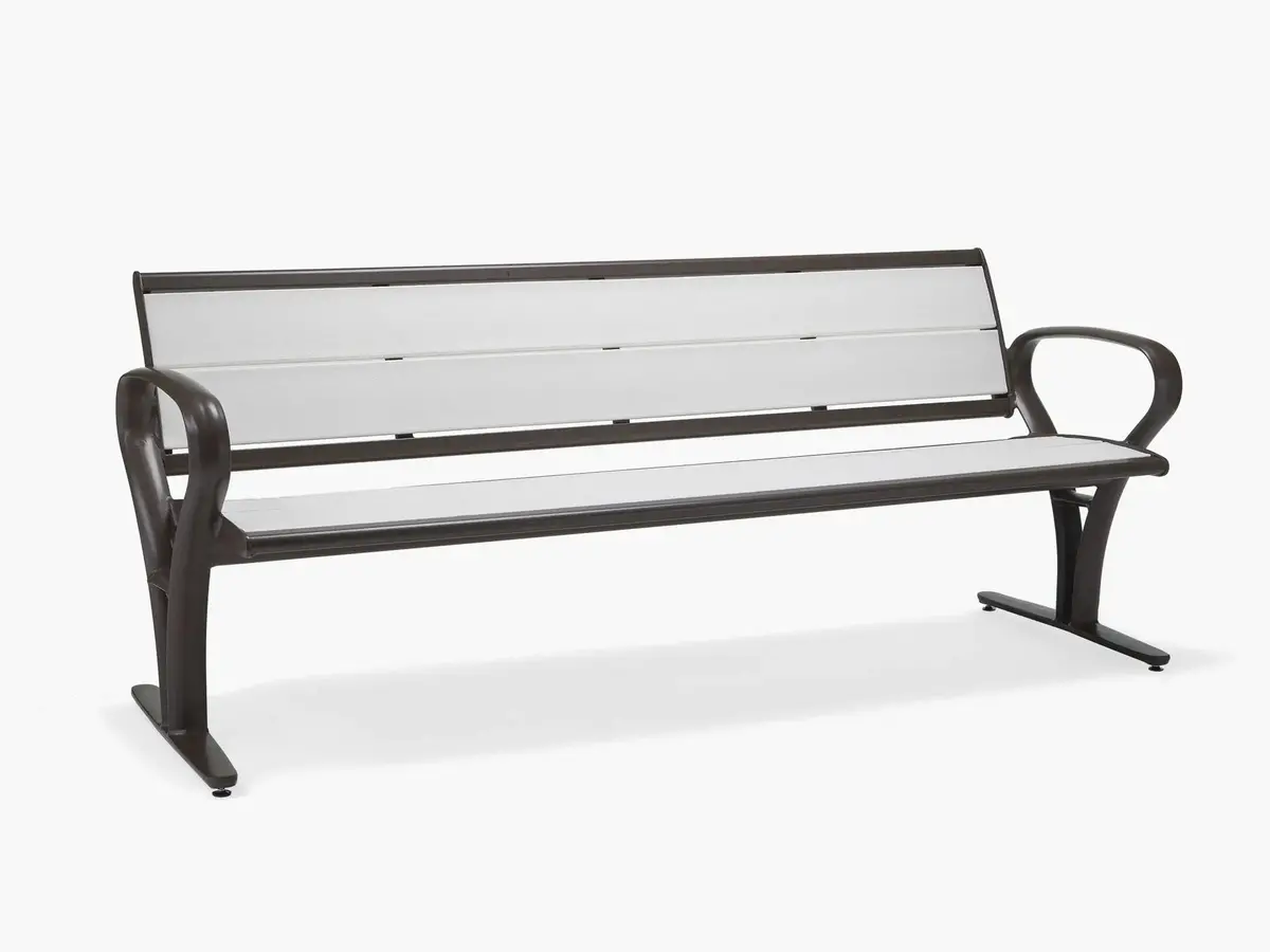 Seascape 6' Bench With Back And Arms - Portable, Rounded Arms 1