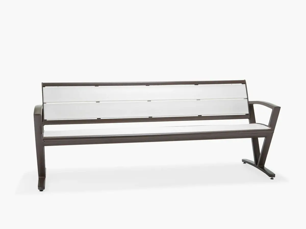Seascape 6' Bench With Back Portable - Triangular Arms 1
