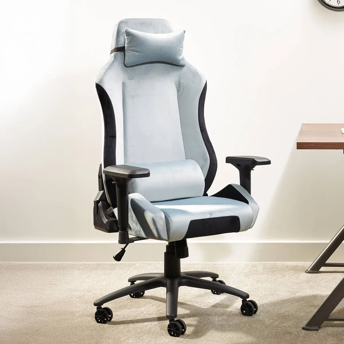 Messina Ergonomic Pc Office Gaming Chair - Fabric Silver 1