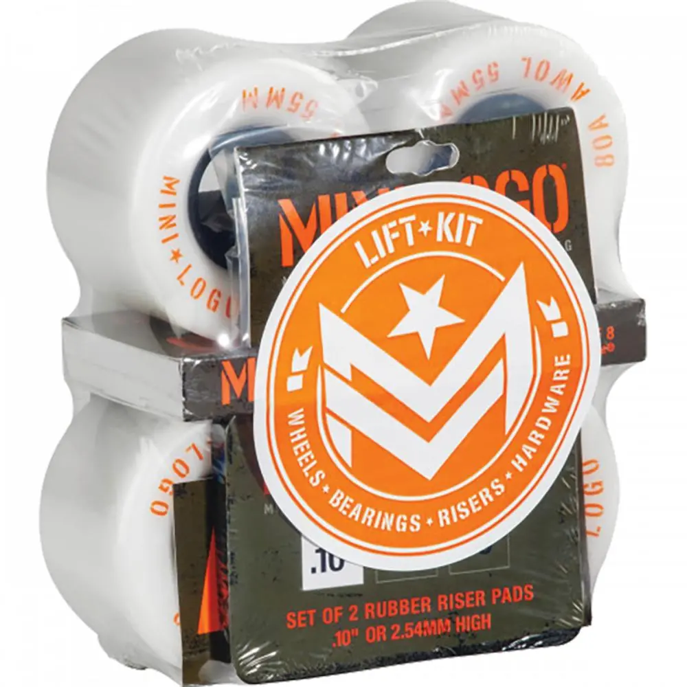 Mini Logo Skateboard Combo Wheel Kit 55Mm Awol White 1