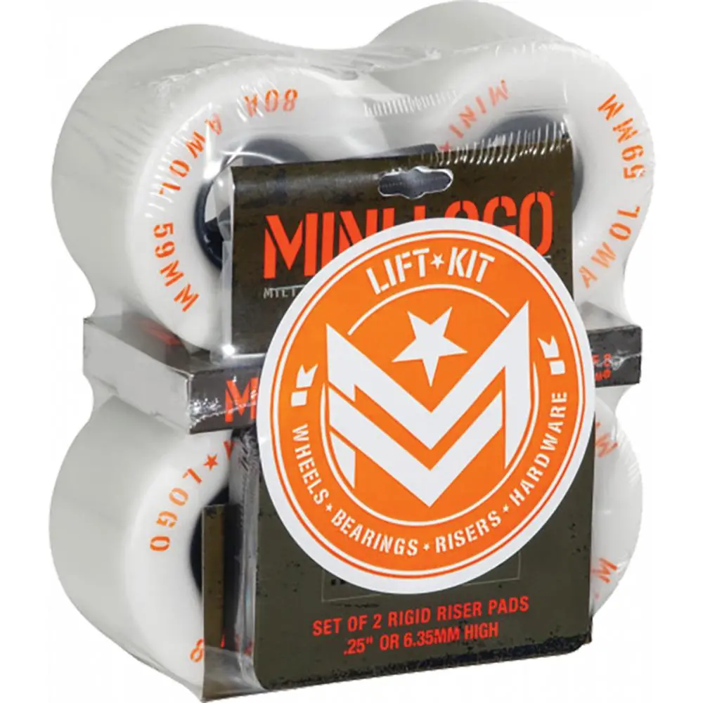 Mini Logo Skateboard Combo Wheel Kit 59Mm Awol White 1