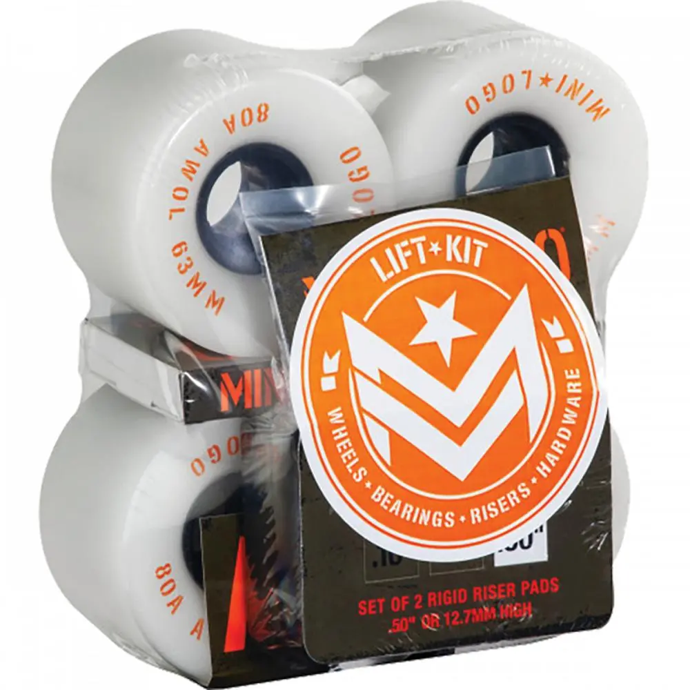 Mini Logo Skateboard Combo Wheel Kit 63Mm Awol White 1