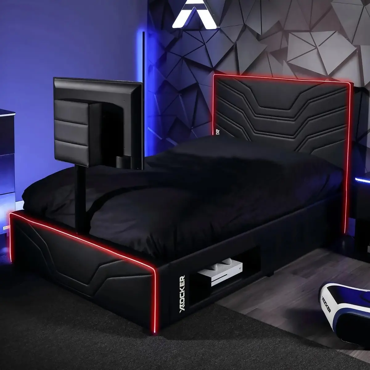 Oracle Led Tv Gaming Bed - Black Rgb (3 Sizes) 1