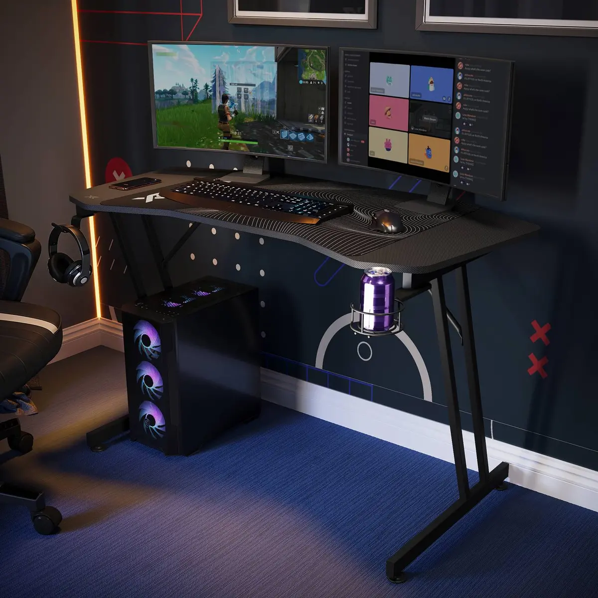 Panther Evo 120Cm Gaming Desk With Mousepad - Black 1