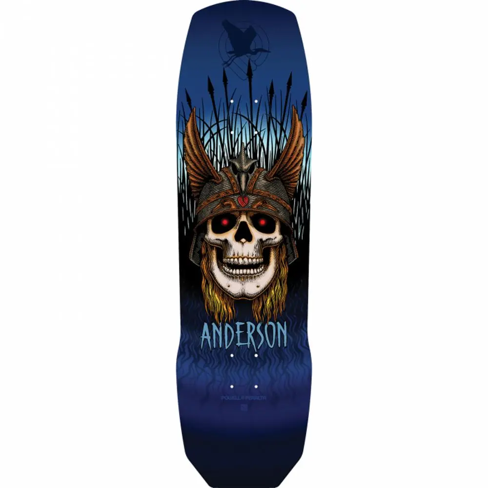 Powell Peralta Anderson Heron Skull 9.13" Blue Skateboard Deck 1