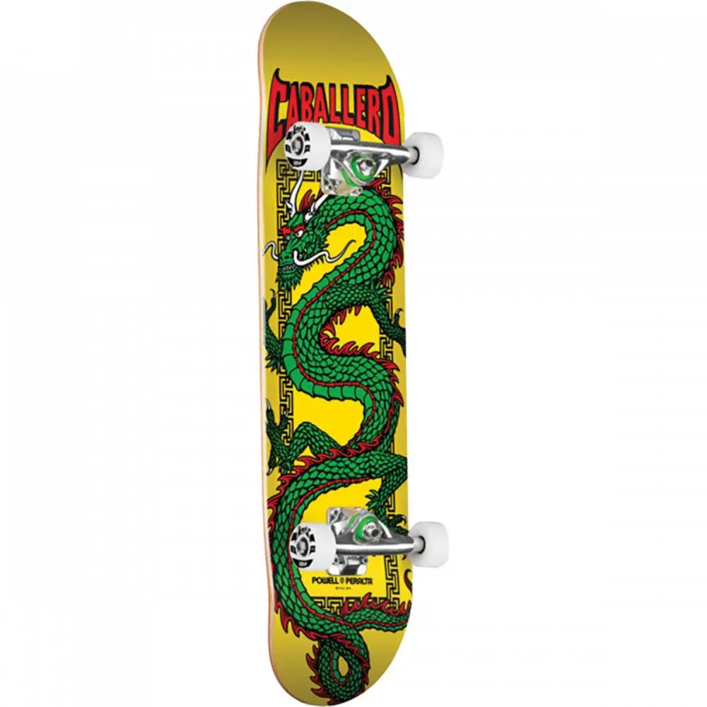 Powell Peralta Cab Chinese Dragon 7.5" Yellow Skateboard 1