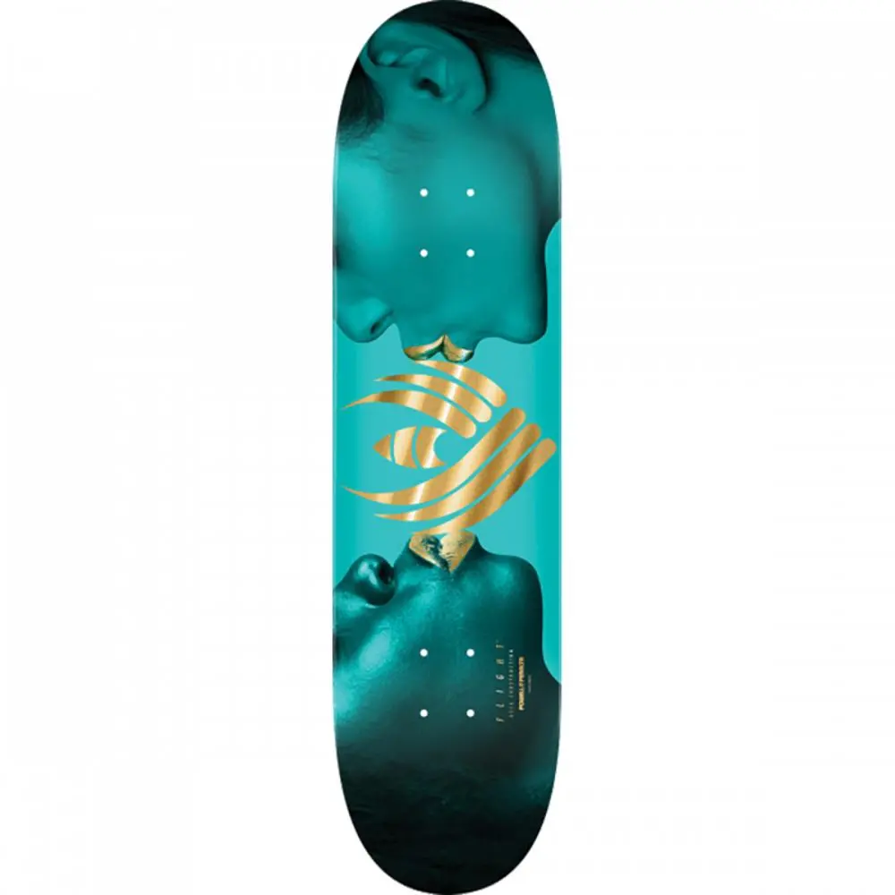 Powell Peralta Kiss 8.13" Turquoise/Gold Foil Flight Skateboard Deck 1
