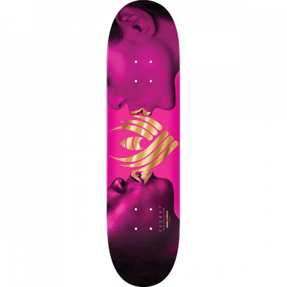 Powell Peralta Kiss 8.25" Pink/Gold Foil Flight Skateboard Deck 1