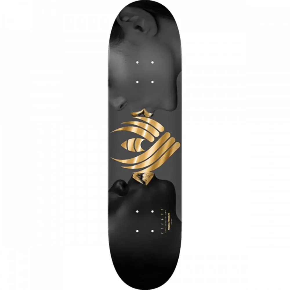 Powell Peralta Kiss 9.0" Gray/Gold Foil Flight Skateboard Deck 1
