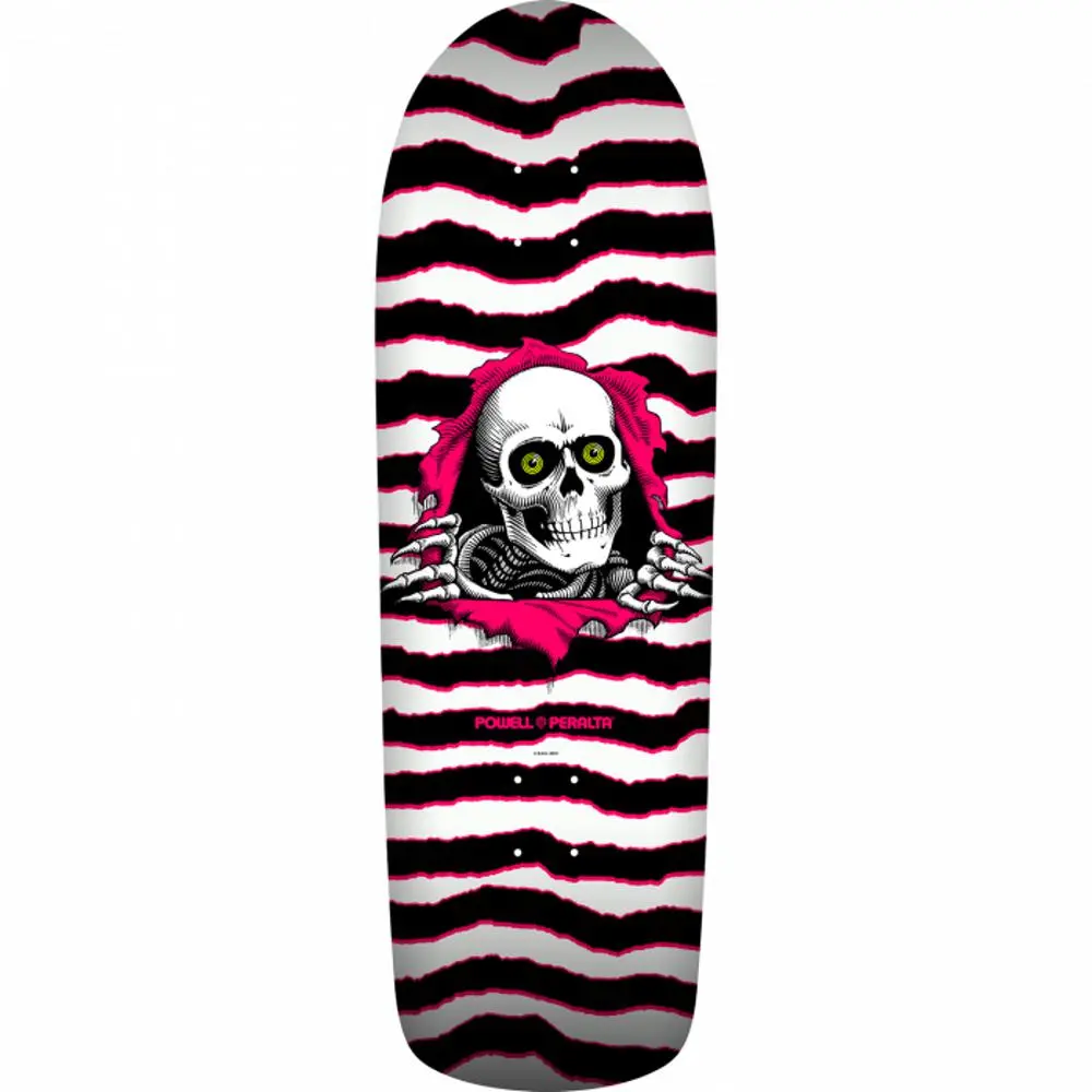 Powell Peralta Old School Ripper 10" White/Pink Skateboard Deck 1