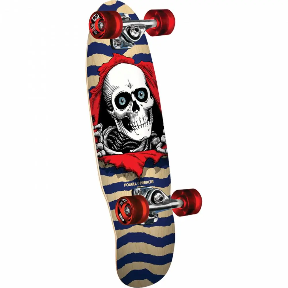 Powell Peralta Ripper Micro Mini 7.5" Natural/Blue Skateboard 1