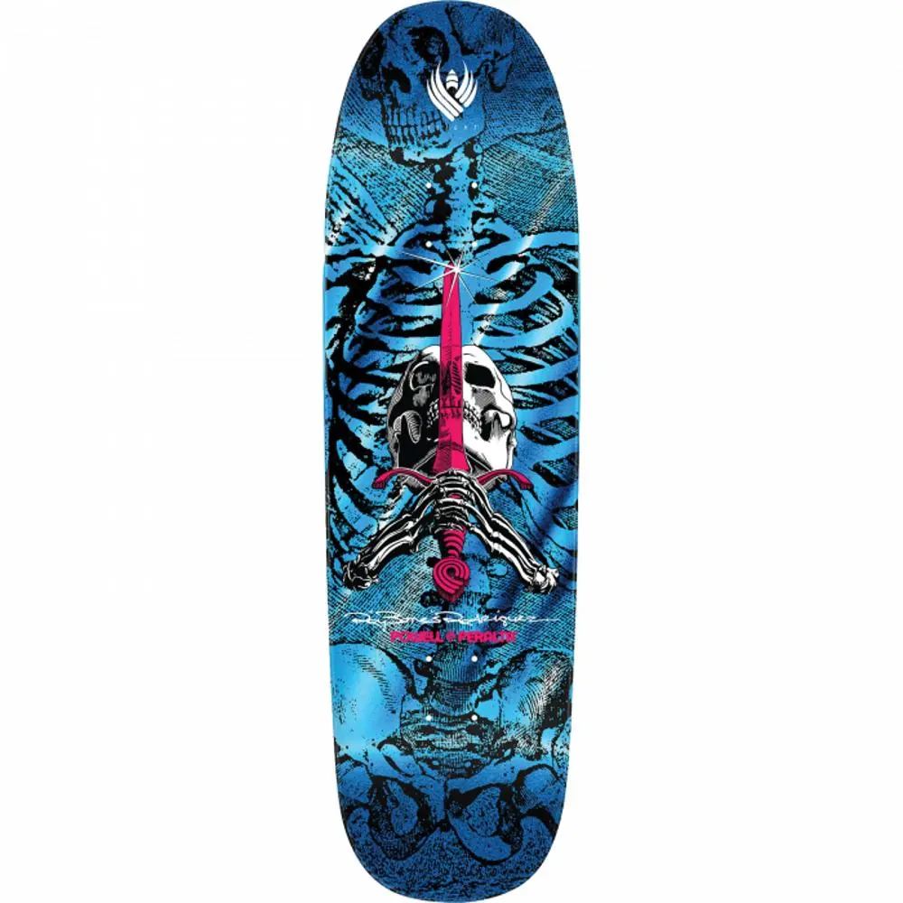 Powell Peralta Rodriguez Skull/Sword 9.2" Blue Flight Skateboard Deck 1