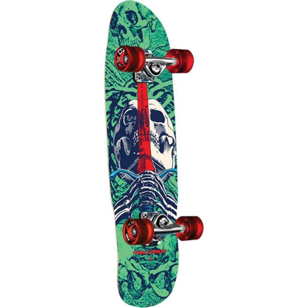 Powell Peralta Skull And Sword Mini 8.0" Mint/Navy Skateboard 1