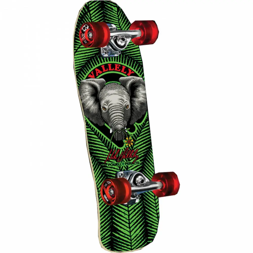 Powell Peralta Valley Baby Elephant Mini 8.0" Green/Black Skateboard 1