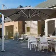 Aurora 9X9' Square Cantilever Umbrella With Crank Lift Infinity Tilt - 877Aru-Sq 1