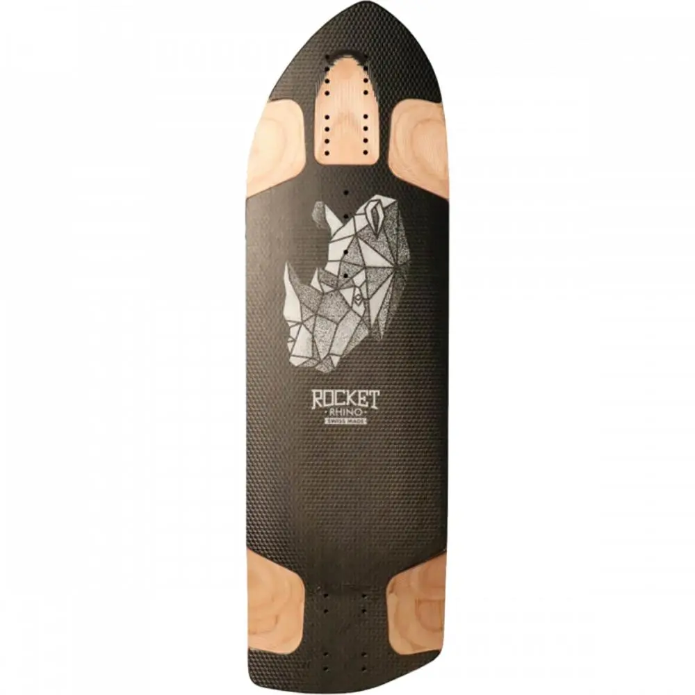 Rocket Rhino Asymmetric Racetail (Goofy) 30" Downhill Freeride Longboard Deck 1