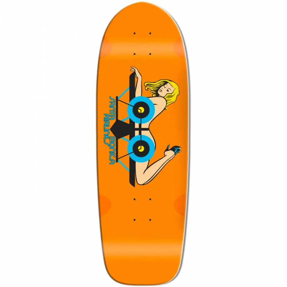 Santa Monica Airlines Girl On A Plane 9,5" Orange Skateboard Deck 1