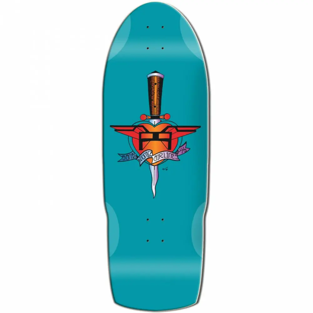 Santa Monica Airlines Heart Attack 10.5" Teal Skateboard Deck 1