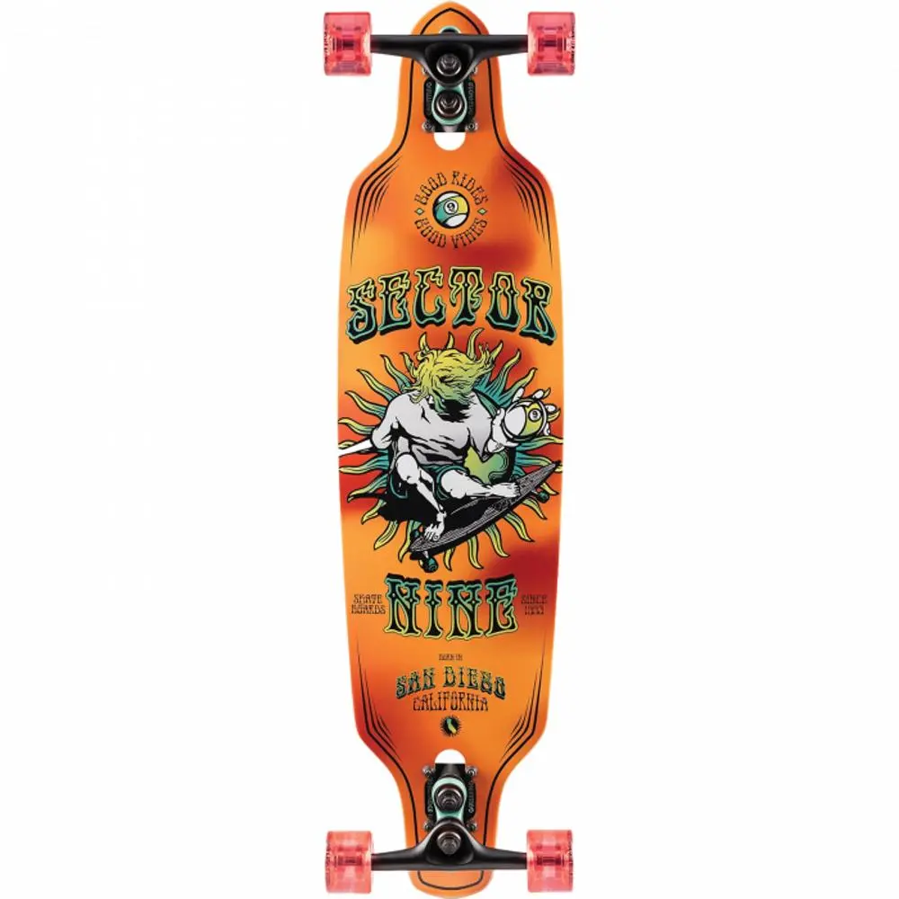 Sector 9 Mini Fractal Orange 34" Sidewinder Surfskate Longboard 1