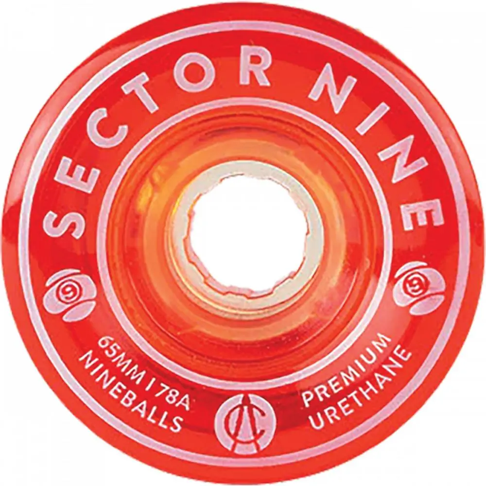 Sector 9 Nineballs 65Mm 78A Clear Red Skateboard Longboard Wheels 1