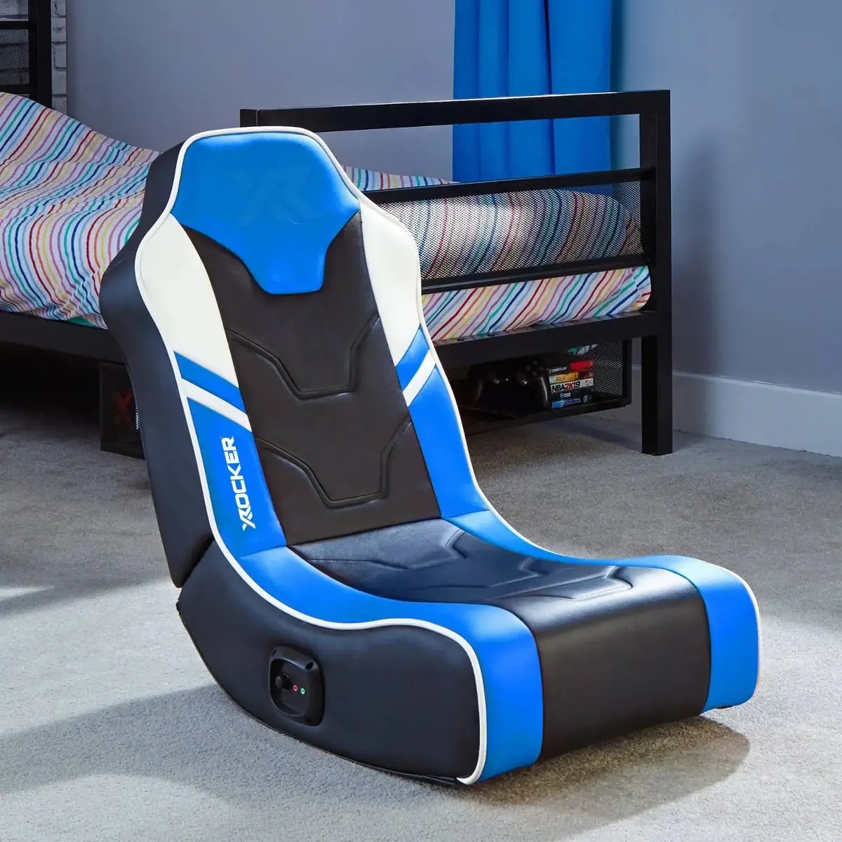 Shadow 2.0 Audio Floor Rocker Gaming Chair For Kids - Blue / Black 1