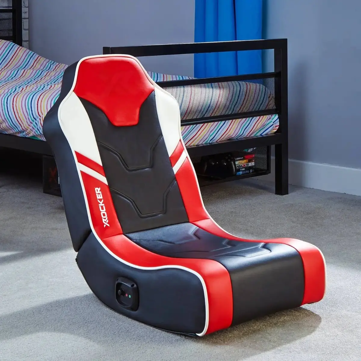 Shadow 2.0 Audio Floor Rocker Gaming Chair For Kids - Red / Black 1