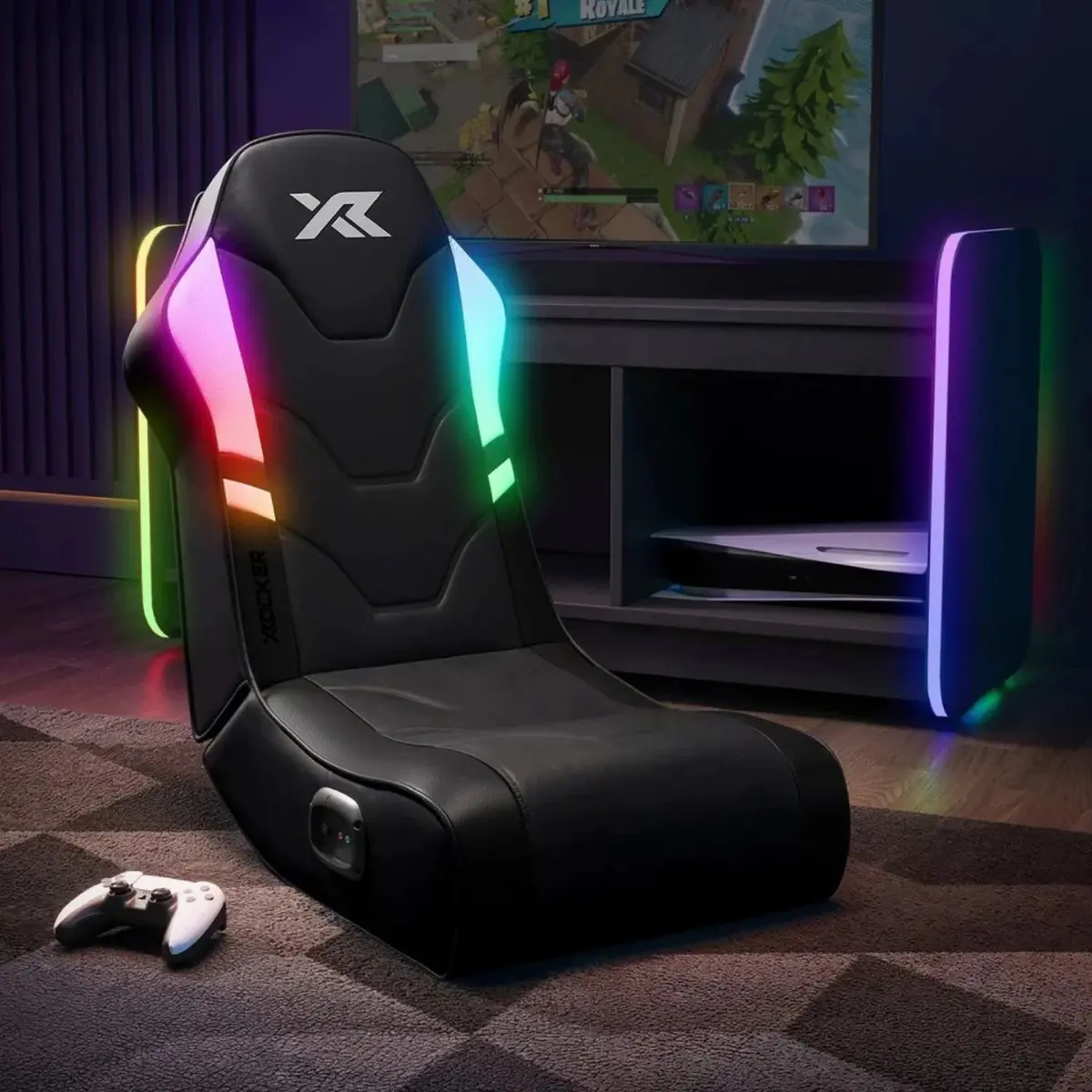 Shadow Rgb 2.0 Audio Floor Rocker Led Gaming Chair With App Control - Black 1