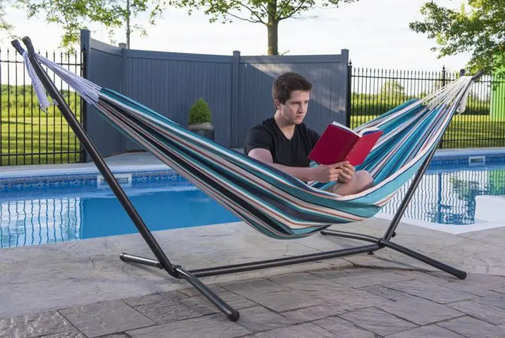 Combo - Sunbrella® Hammock With Stand (9Ft)- Token Surfside 1