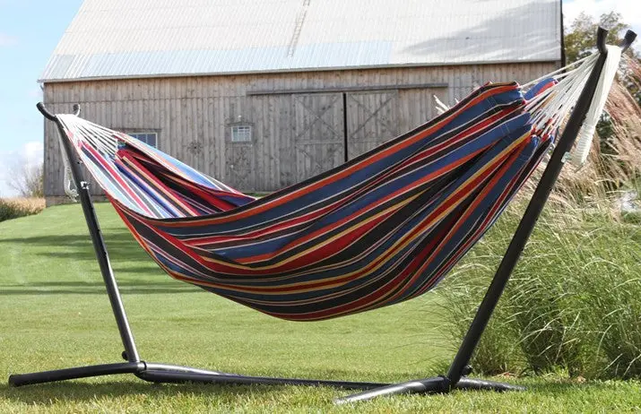 C9poly-11 Combo - Double Polyester Hammock With Stand (9Ft)-Techno 1