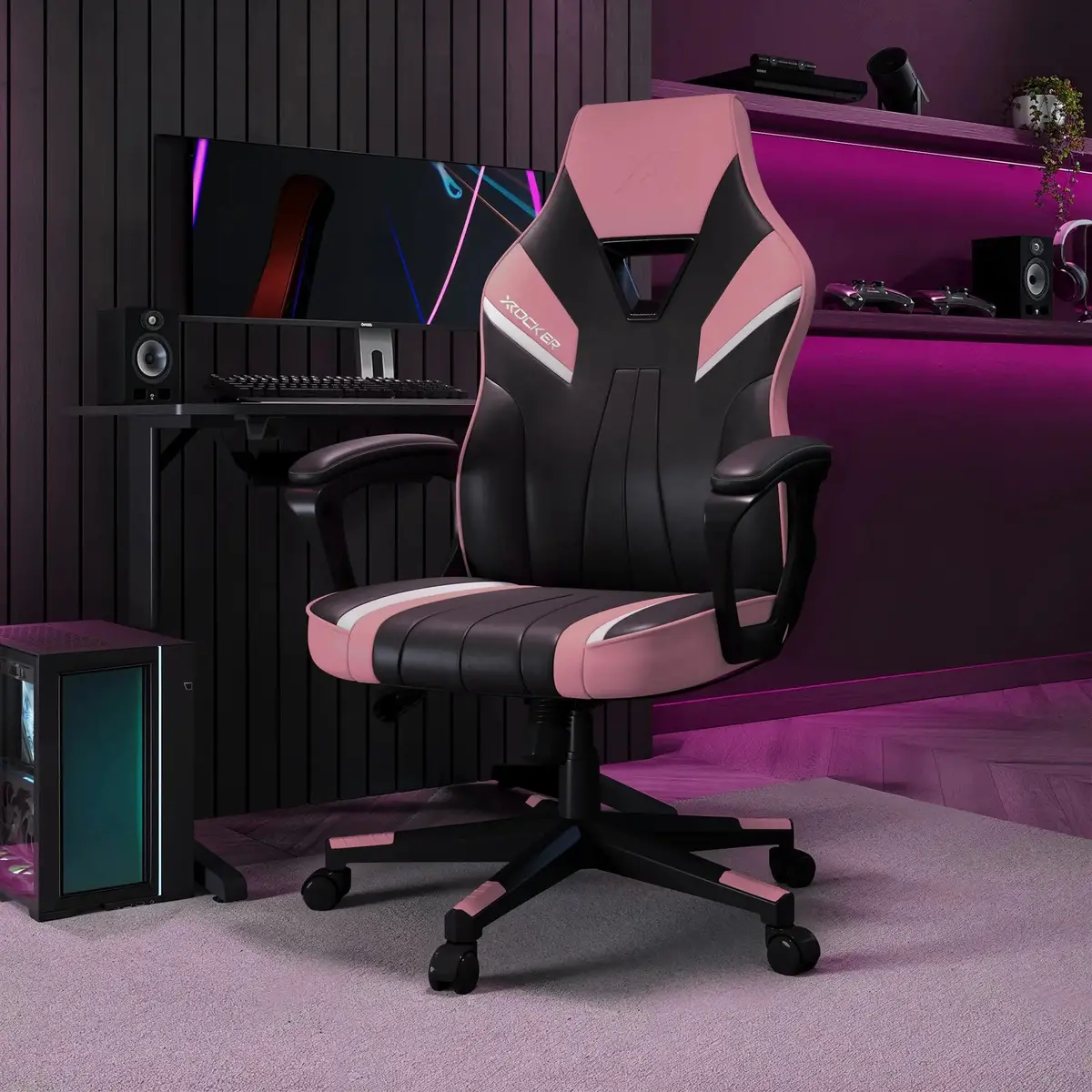 Tempest Ergonomic Pc Gaming Chair - Pink 1