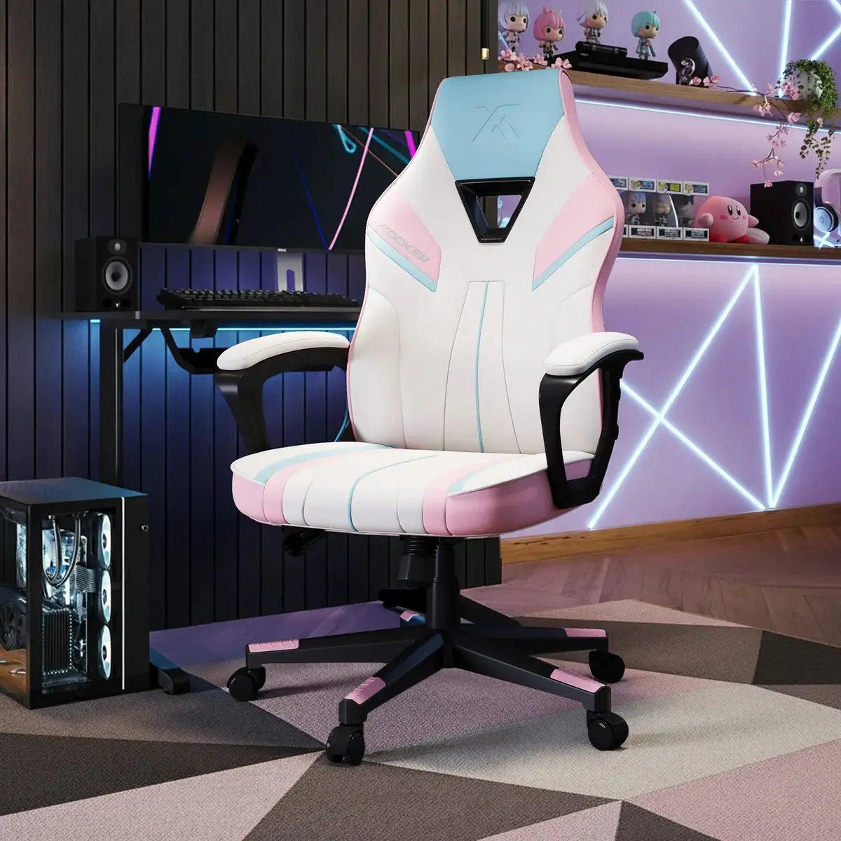 Tempest Ergonomic Pc Gaming Chair - Bubblegum 1