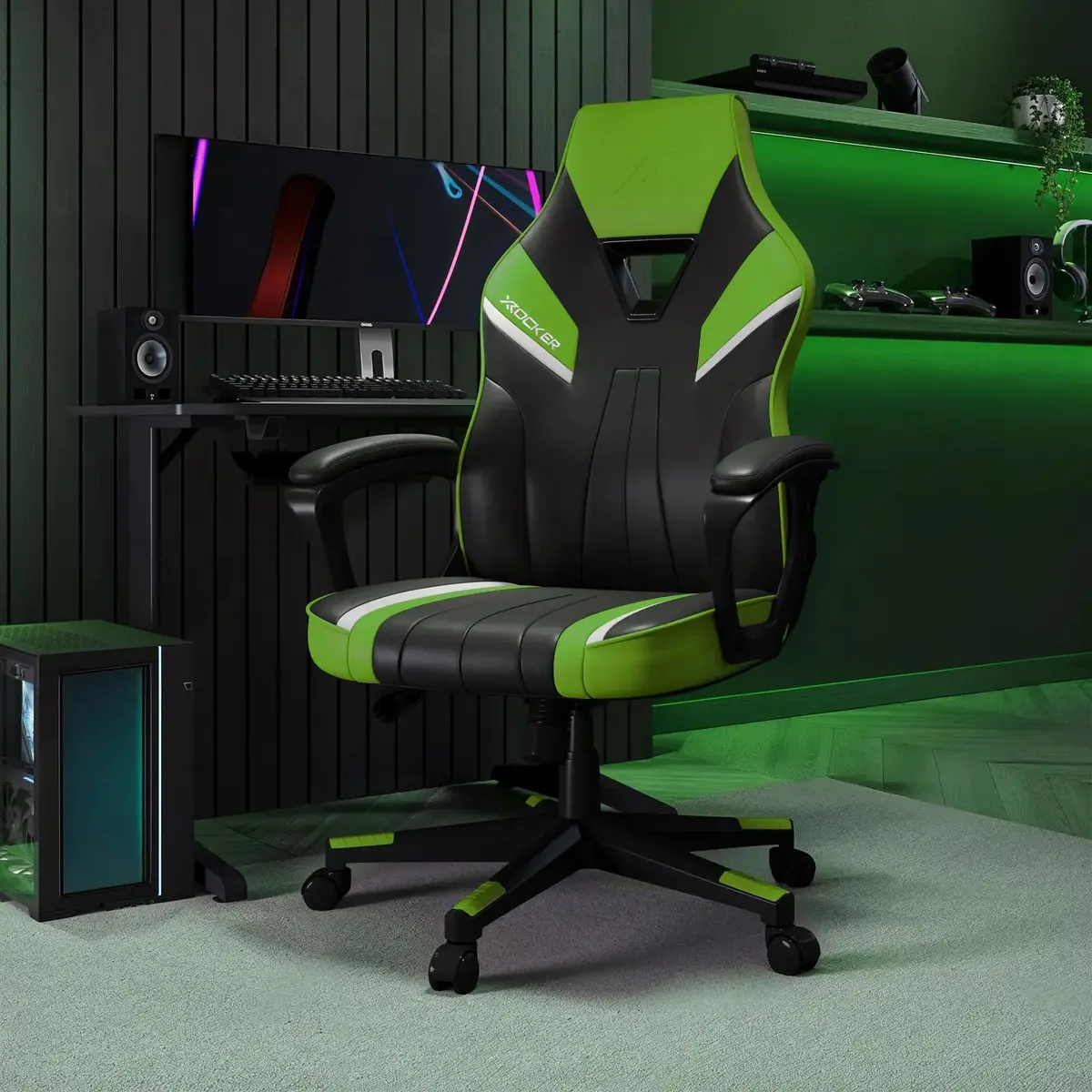Tempest Ergonomic Pc Gaming Chair - Green 1