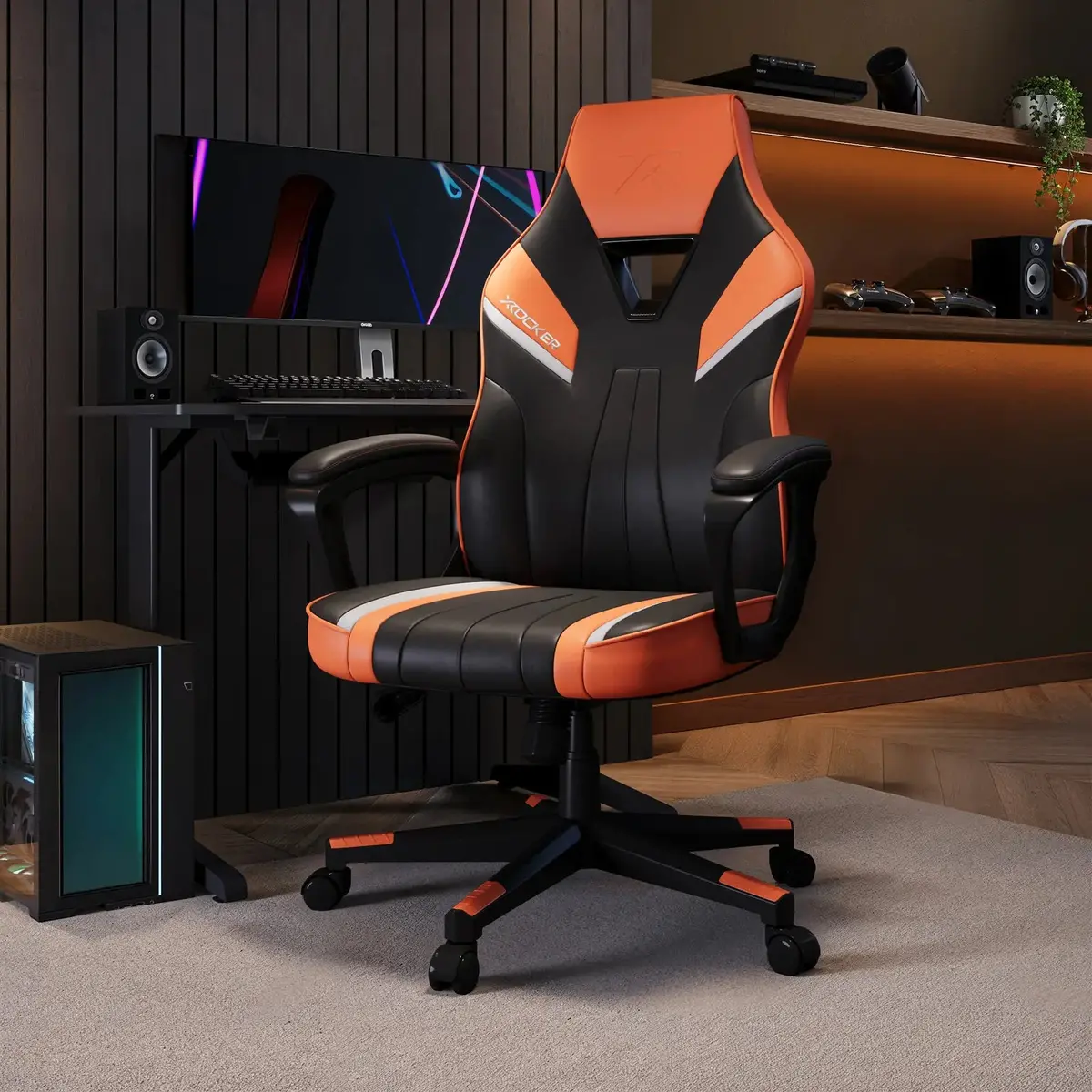 Tempest Ergonomic Pc Gaming Chair - Orange 1