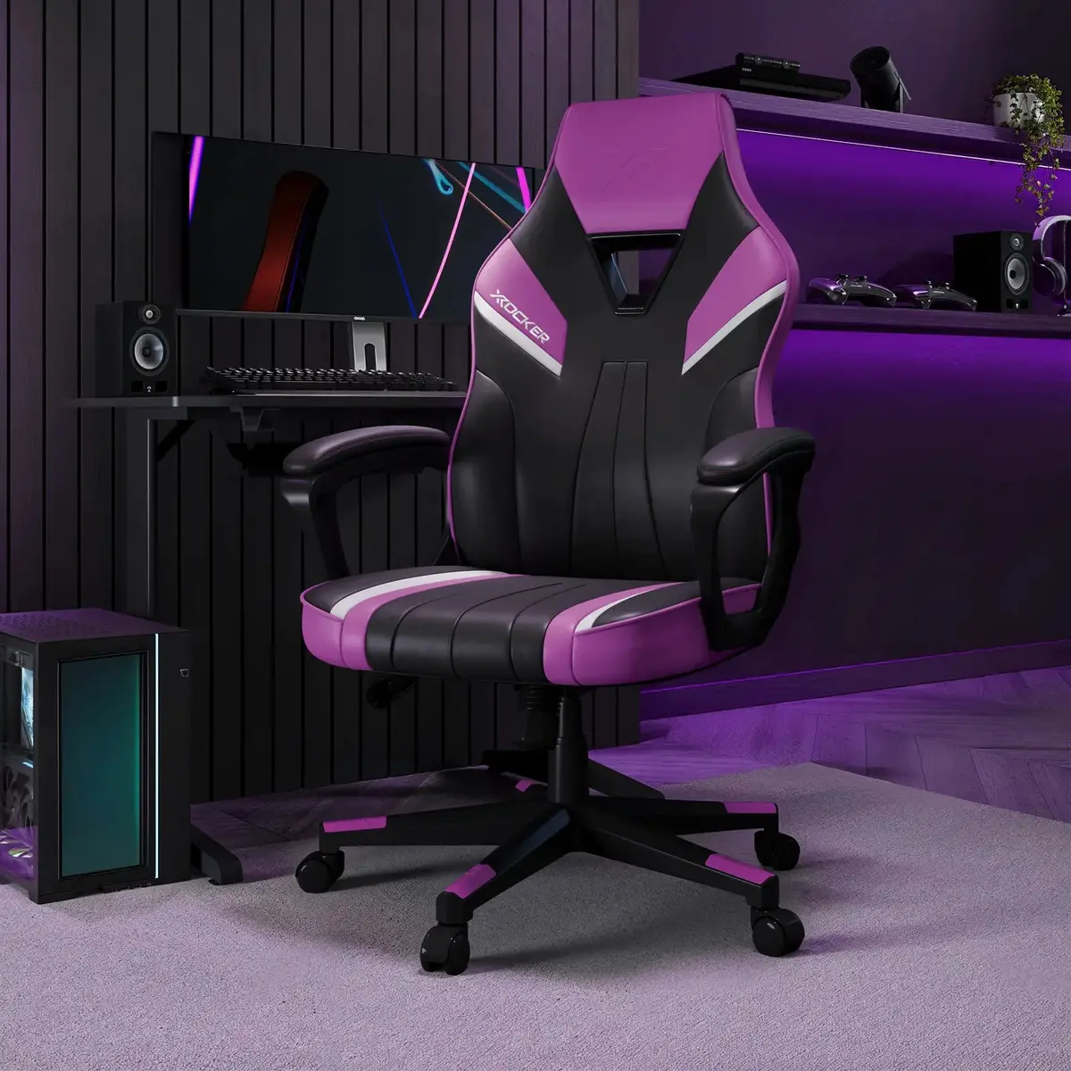 Tempest Ergonomic Pc Gaming Chair - Purple 1