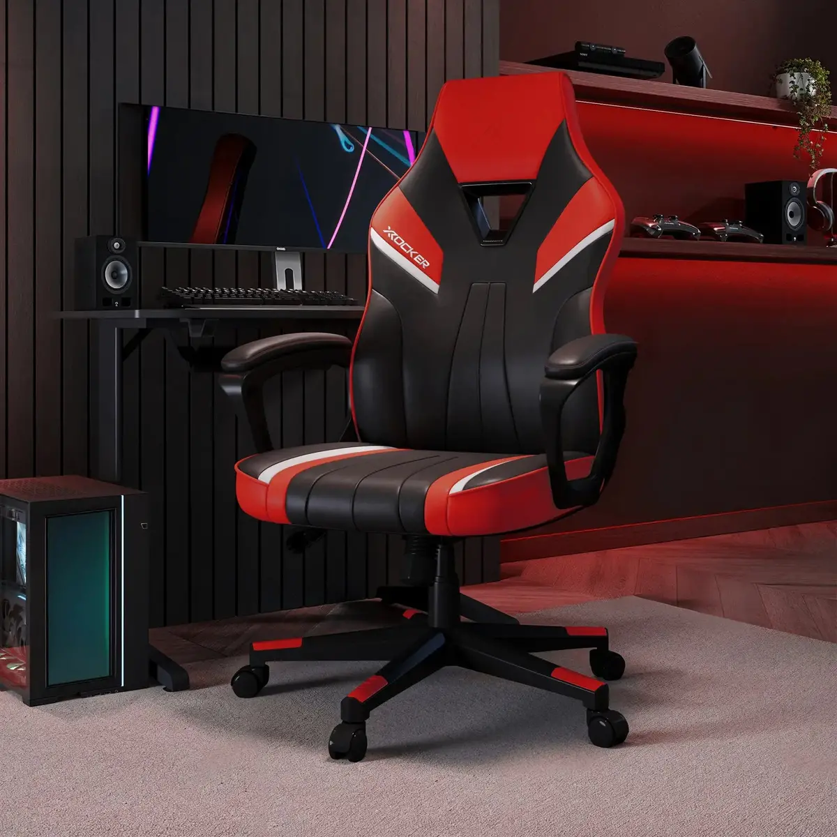 Tempest Ergonomic Pc Gaming Chair - Red 1