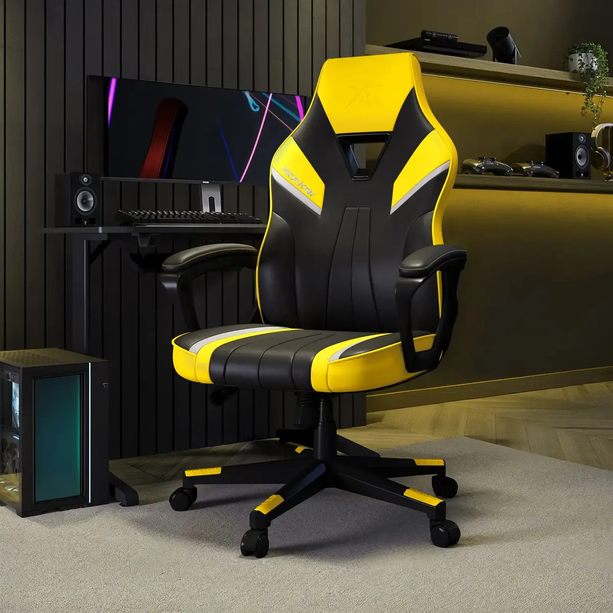 Tempest Ergonomic Pc Gaming Chair - Yellow 1