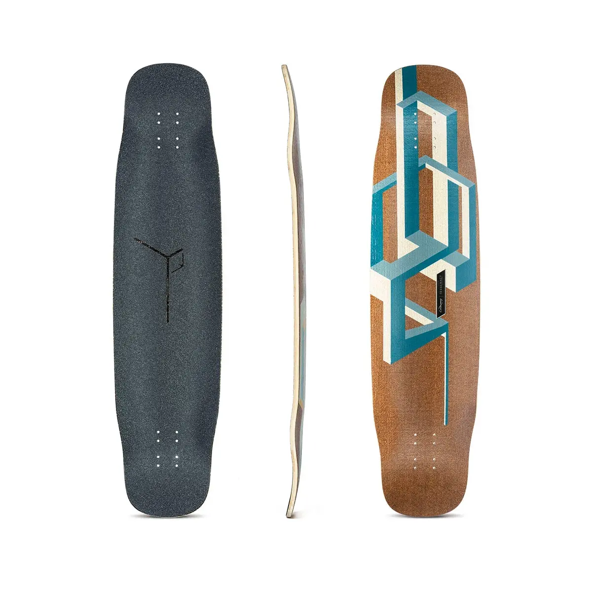 Loaded Basalt Tesseract Bamboo  Dark Blue 39" Longboard Deck 1