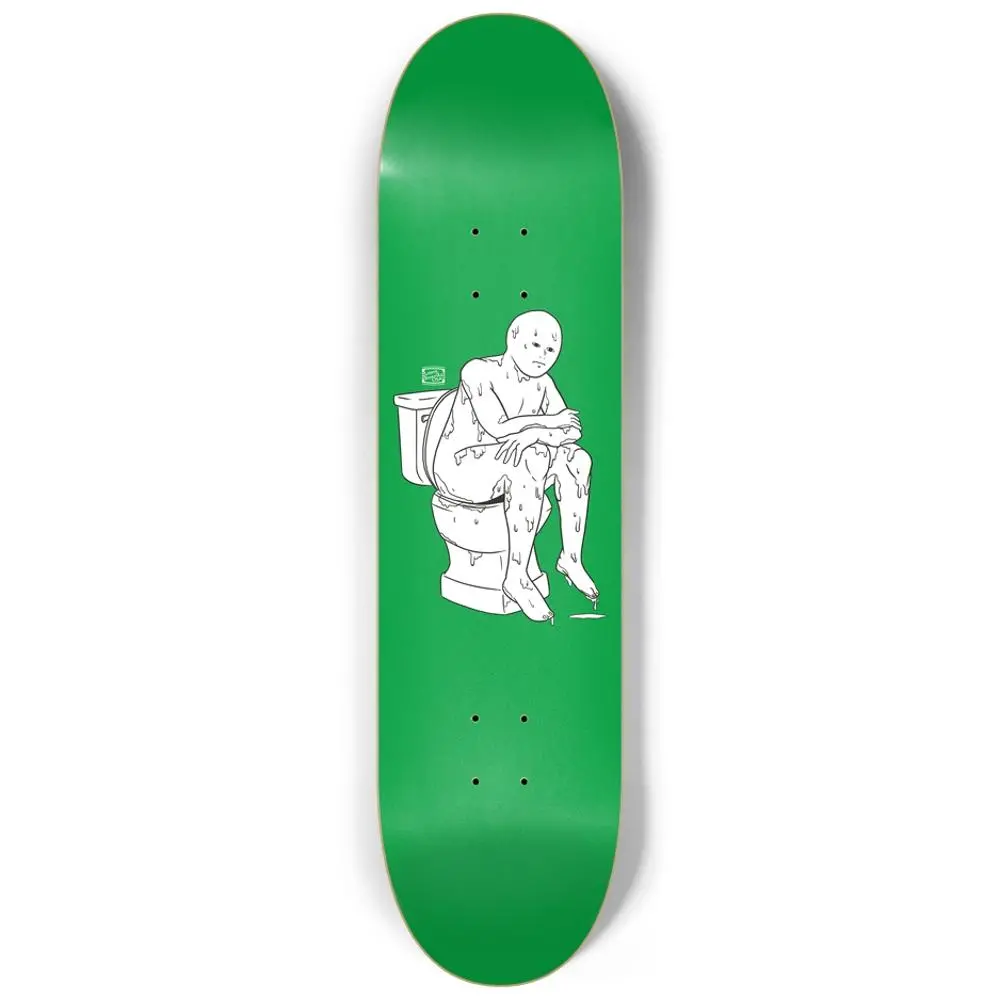 The Thinker Green 8.25" Custom Skateboard Or Wall Art 1