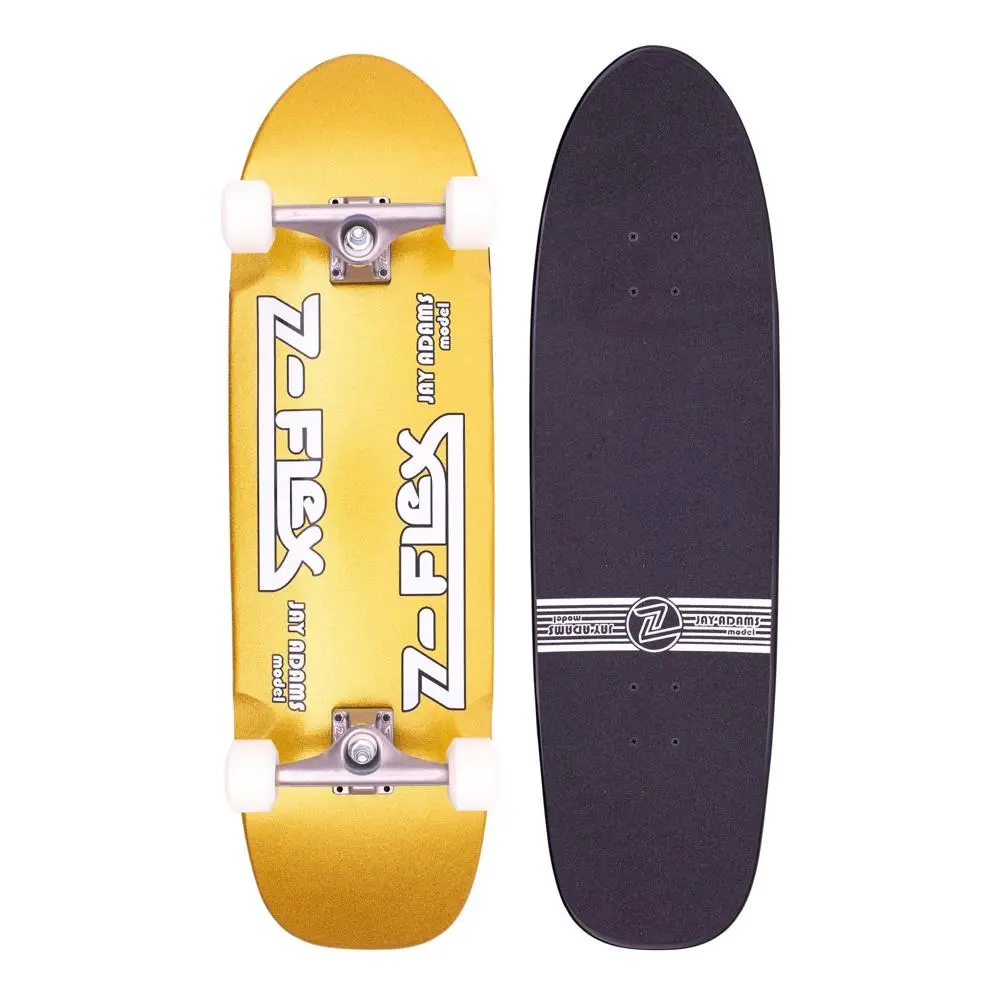 Z-Flex Metal Flake Pool Gold 9.5" Skateboard 1