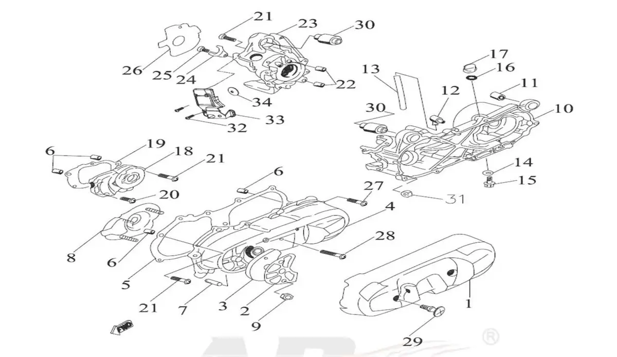 #01 Protector L Crankcase Cover 50/90/100Cc 1